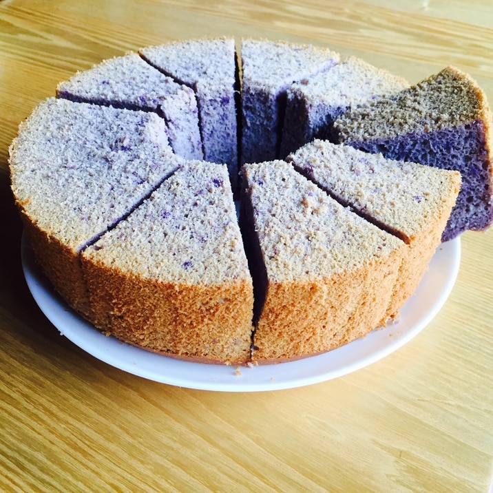 米粉の紫芋シフォンケーキ レシピ 作り方 By Yuu 菓 楽天レシピ